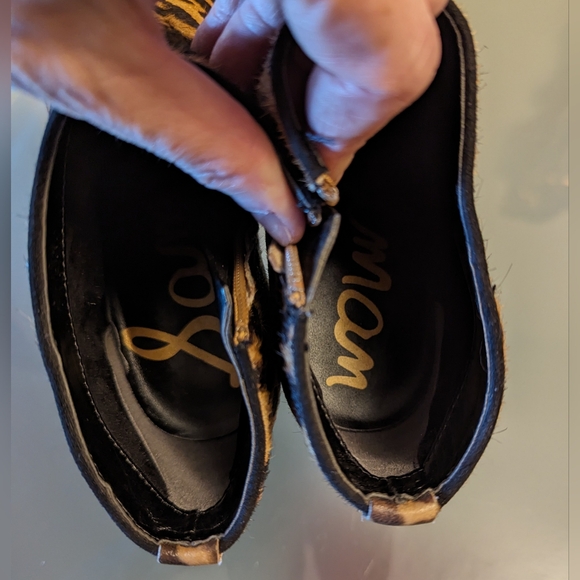 SAM EDELMAN "CAMBELL" Cheetah Leopard Print Calf Fur Ankle Boots SZ 8 - Picture 7 of 8